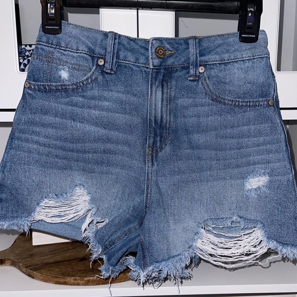 Denim Shorts with Rips & Fade Design